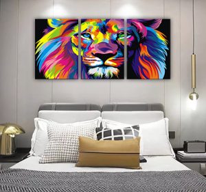 P-85 סט 3 יוקרתי של ארי צבעוני על קנבס או זכוכית