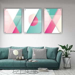 P-87 סט תמונות אבסטרקט 3 חלקים על קנבס או זכוכית מחוסמת