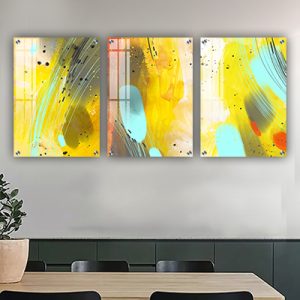 P-95 סט תמונות אבסטרקט 3 חלקים על קנבס או זכוכית מחוסמת