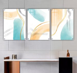 P-96 סט תמונות אבסטרקט 3 חלקים על קנבס או זכוכית מחוסמת