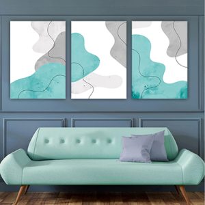 P-97 סט תמונות אבסטרקט 3 חלקים על קנבס או זכוכית מחוסמת