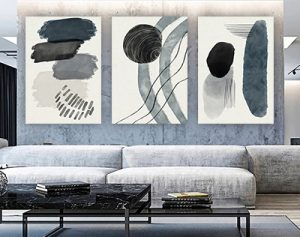 P-134 סט תמונות אבסטרקט 3 חלקים על קנבס או זכוכית מחוסמת