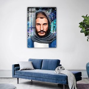 1279 – ציור גרפיטי מודרני של בבא סאלי צעיר על קנבס או זכוכית