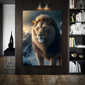 A-177 ציור של אריה על קנבס או זכוכית מחוסמת
