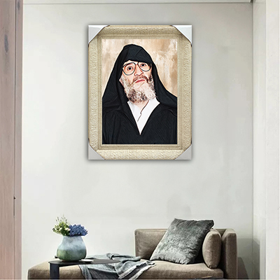 1325 - ציור של רבי אלעזר אבוחצירא על זכוכית או קנבס