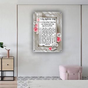 2802 – ברכת הדלקת נרות שבת מעוצבת להדפסה על קנבס או זכוכית מחוסמת