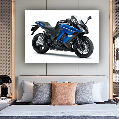 תמונות זכוכית אופנוע כחול