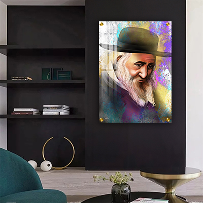 ציור פופ ארט צבעוני של רבי ישעיה מקרסטיר בסגנון מודרני