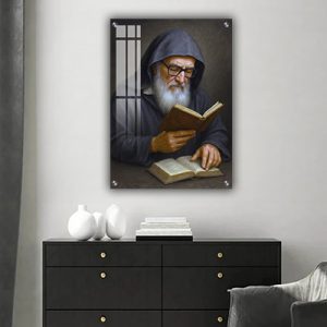 1302 – ציור של רבי אלעזר אבוחצירא מתפלל על זכוכית או קנבס