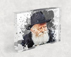 588 – ציור גרפיטי של הרבי על בלוק אקרילי