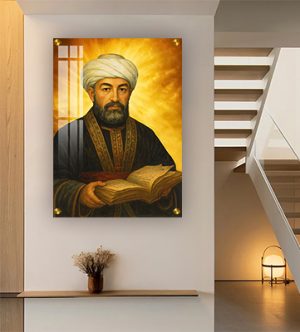 1343 – ציור של הרמב"ם – רבי משה בן מימון על קנבס או זכוכית מחוסמת