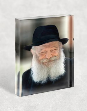 273 – תמונה של הרבי מליובאוויטש מחייך על זכוכית או קנבס