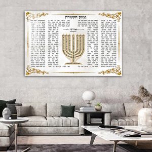 2886 – ברכת פטום הקטורת עם ברכת למנצח בצורת המנורה על קנבס או זכוכית