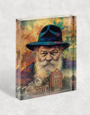 379 – ציור גרפיטי של הרבי מלובביץ' על רקע הבית שלו 770