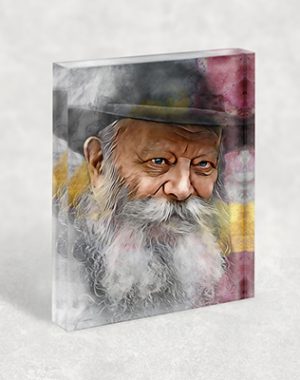 738 – ציור פופ ארט של הרבי מליובאוויטש על בלוק אקרילי