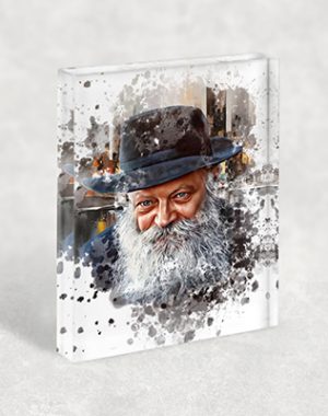 237 – ציור גרפיטי צבעוני של הרבי מליובאוויטש על קנבס או זכוכית