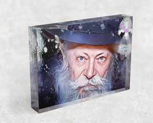 267 – ציור גרפיטי צבעוני של הרבי מליובאוויטש על קנבס או זכוכית מחוסמת