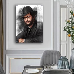 6108 – ציור ריאליסטי של הינוקא – הרב שלמה יהודה בארי על קנבס או זכוכית