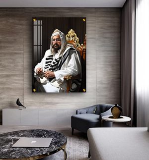 6113 – תמונה של הינוקא – הרב שלמה יהודה בארי על זכוכית או קנבס