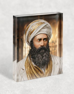 1464 – ציור של הבן איש חי – הרב יוסף חיים מבגדד על בלוק אקרילי