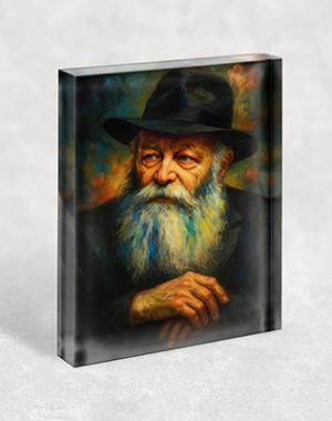 327 – ציור צבעוני של הרבי מלובביץ' על קנבס או זכוכית מחוסמת