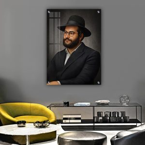 6120 – ציור ריאליסטי של הינוקא – הרב שלמה יהודה בארי על קנבס או זכוכית