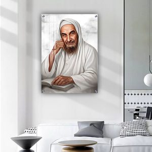 1180 – ציור ריאליסטי של בבא סאלי עם ספר תורה על זכוכית או קנבס