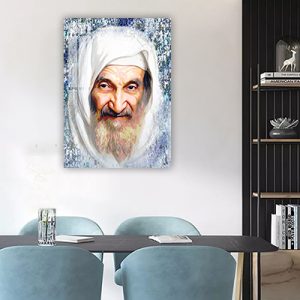 1248 – ציור גרפיטי מודרני של בבא סאלי על זכוכית או קנבס