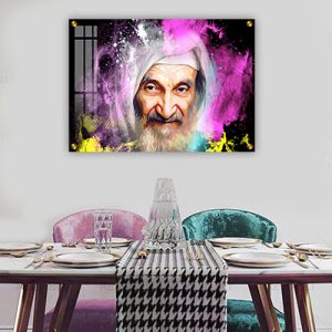 1263 – ציור גרפיטי מודרני של הבבא סאלי על זכוכית או קנבס