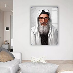 1409 – ציור של בבא מאיר אבוחצירא על רקע בהיר להדפסה על קנבס או זכוכית