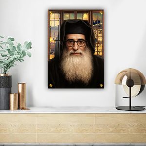 1417 – ציור של בבא מאיר אבוחצירא על רקע הכותל