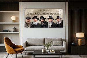 9032 – תמונה של רבנים שונים עם ברכת מזמור לתודה