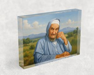 1111 – בלוק זכוכית אקרילי עם ציור של בבא סאלי על נוף וטבע