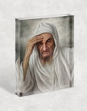 1160 – בלוק זכוכית אקרילי  עם ציור מודרני של הבבא סאלי