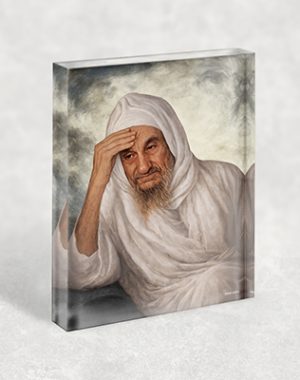 1161 – ציור מודרני של בבא סאלי על בלוק זכוכית אקרילי