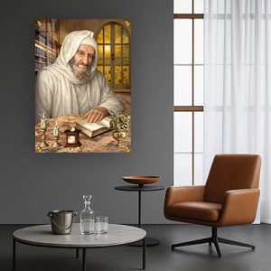 1197 – ציור ריאליסטי של בבא סאלי – רבי ישראל אבוחצירא על קנבס או זכוכית