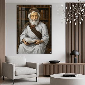 1702 – ציור של רבי יעקב אבוחצירא מחזיק ספר תורה קטן להדפסה על קנבס או זכוכית