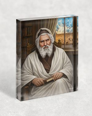 1715 – בלוק זכוכית אקרילי עם ציור של רבי יעקב אבוחצירא