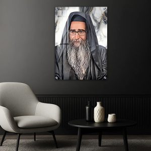 4040 – ציור של הרב יאשיהו פינטו על קנבס או זכוכית על רקע שיש