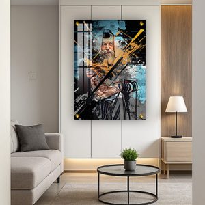 420 – ציור גרפיטי של הרבי מליובאוויטש על זכוכית או קנבס