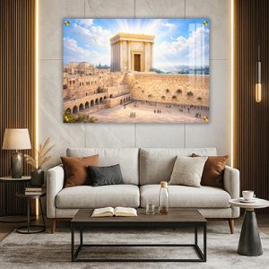 8514 – ציור של הכותל עם בית המקדש השלישי על קנבס או זכוכית