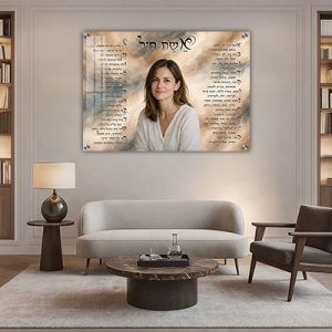 אשת חיל 009 – ברכת אשת חיל בעיצוב אישי עם תמונה של האישה היקרה