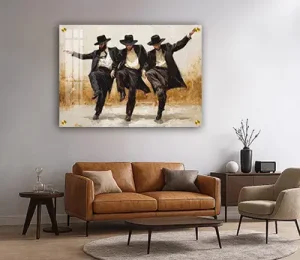 3803 – ציור מודרני של חסידים רוקדים להדפסה על קנבס או זכוכית