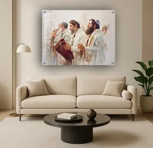 3807 – ציור של חסידים מנגנים להדפסה על קנבס או זכוכית