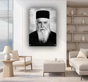 5735 – תמונה של הרב רפאל ברוך טולדנו בשחור לבן על קנבס או זכוכית