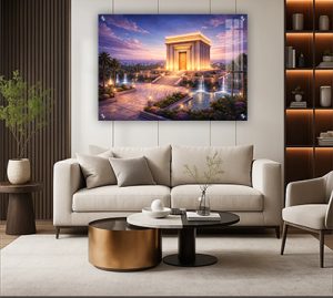 8047 – תמונה של בית המקדש מואר על זכוכית, פרספקס או קנבס