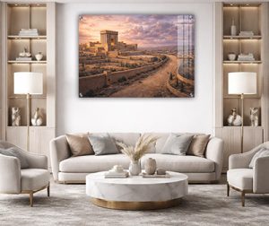 8053 – ציור של בית המקדש וחומות ירושלים להדפסה על קנבס או זכוכית