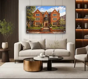 939 – ציור אמנותי של מבנה 770 – הבית של הרבי על קנבס או זכוכית