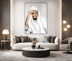 1170 – איור של הבבא סאלי – רבי ישראל אבוחצירא על זכוכית שקופה