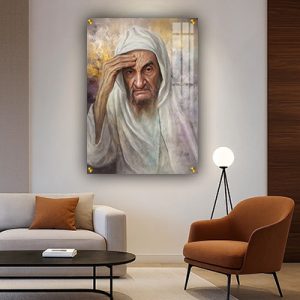 1195 – ציור של בבא סאלי עם רקע צבעוני על קנבס, זכוכית או פרספקס